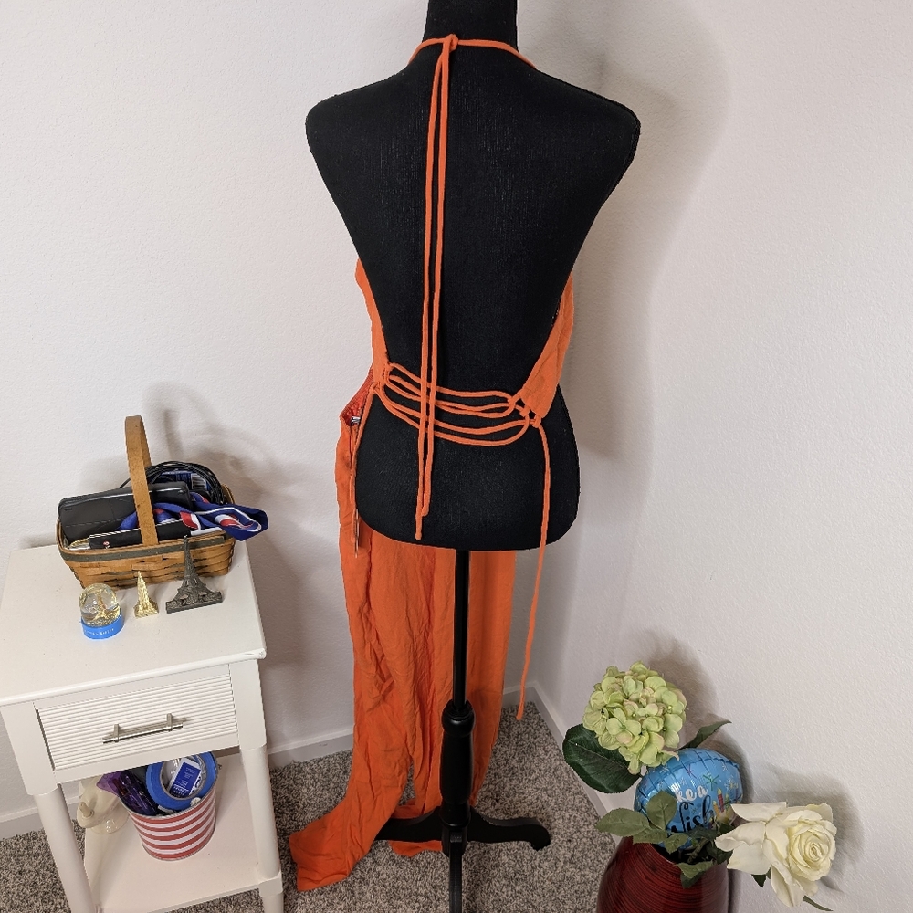 Fashion Nova Adaline Halter Top Wide Leg Jumpsuit Large - Picture 6 of 10